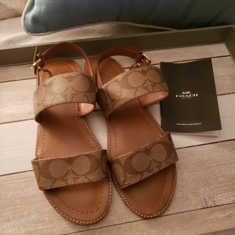 Coach Henny Sandals in Signature Canvas Print